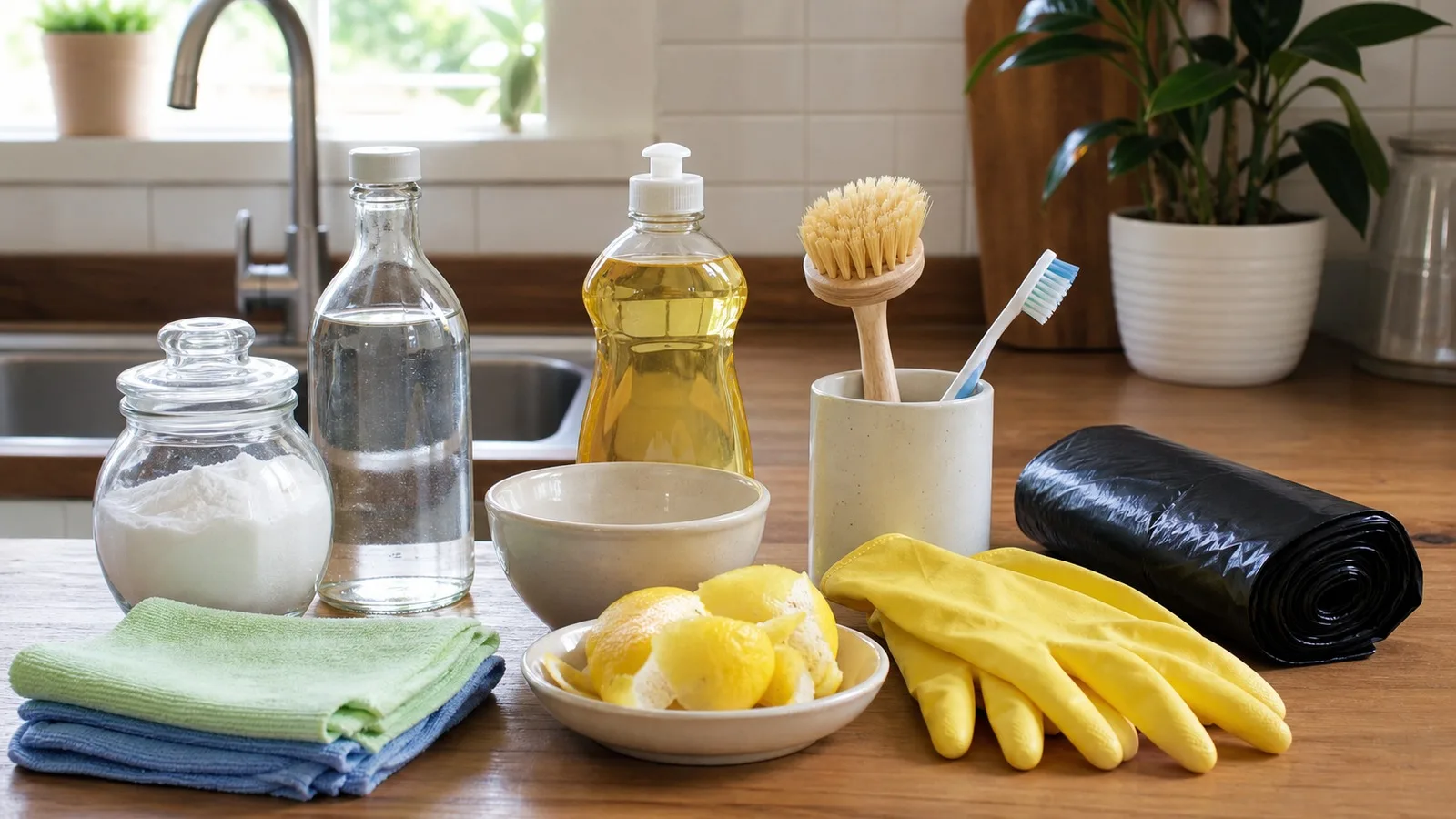 Materiales caseros para limpiar malos olores de coladera y bote de basura en cocina