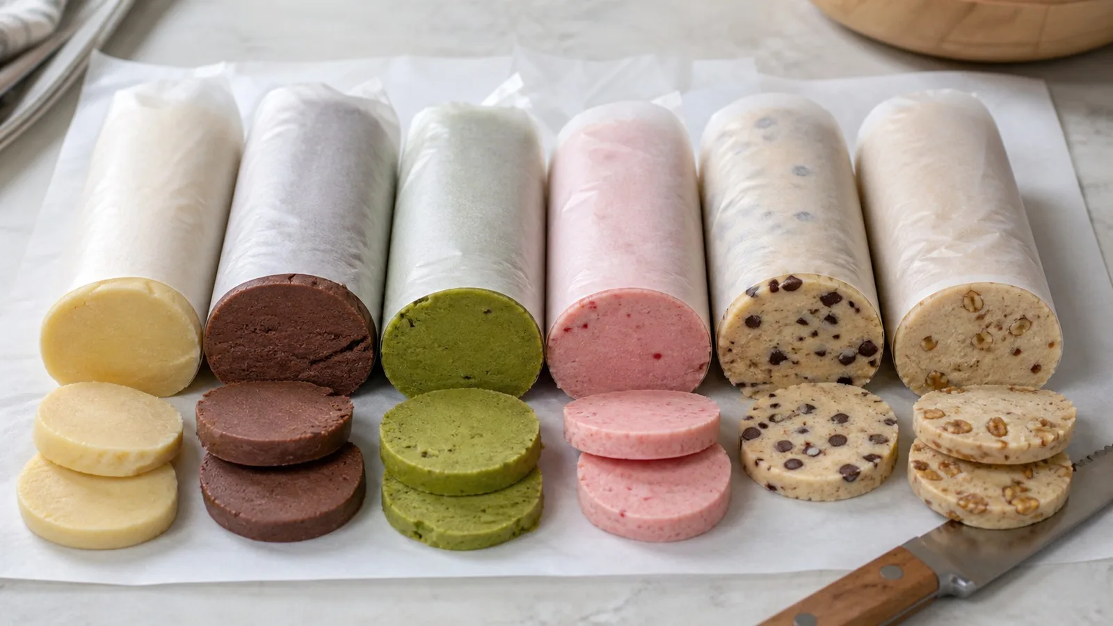 Rollos de masa refrigerada de galletas en varios sabores