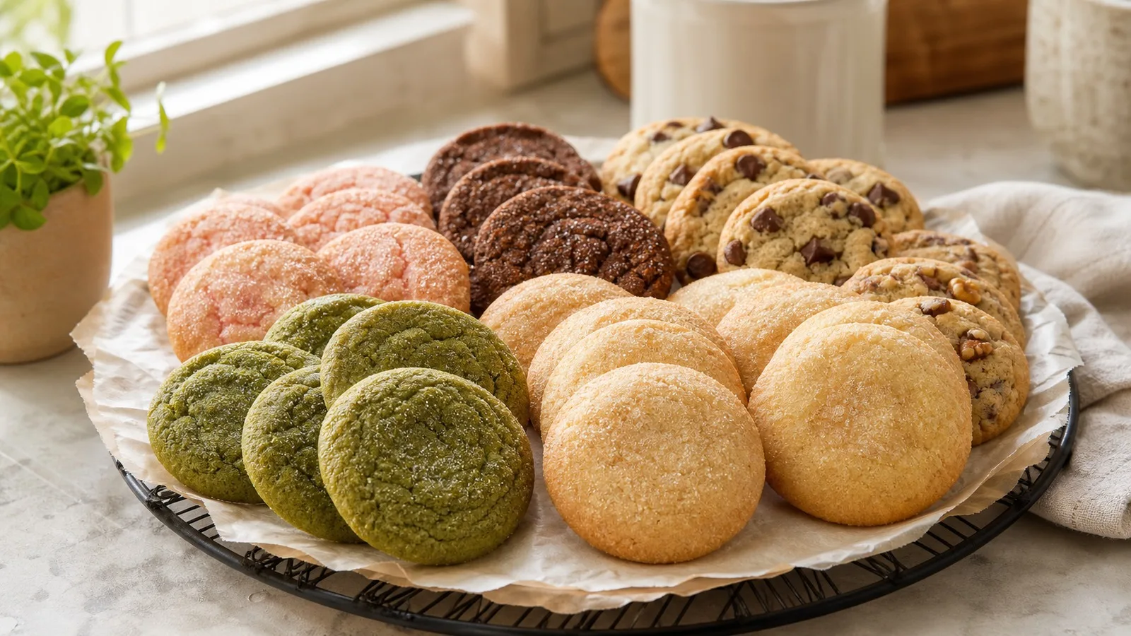 Galletas de masa refrigerada de varios sabores listas para servir