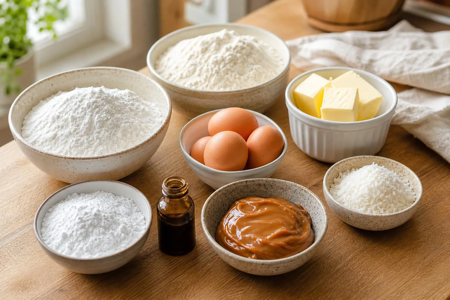 Ingredientes para preparar alfajores de maicena caseros